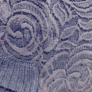 Cloud Chaser rose patterned navy blue sweater